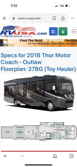 2018 Thor Motor Coach 37 BG full